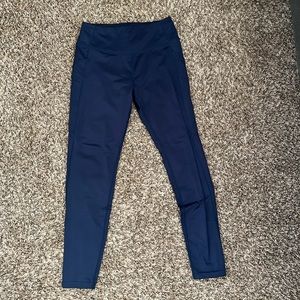 Dark Blue Athletic Leggings with Pockets
